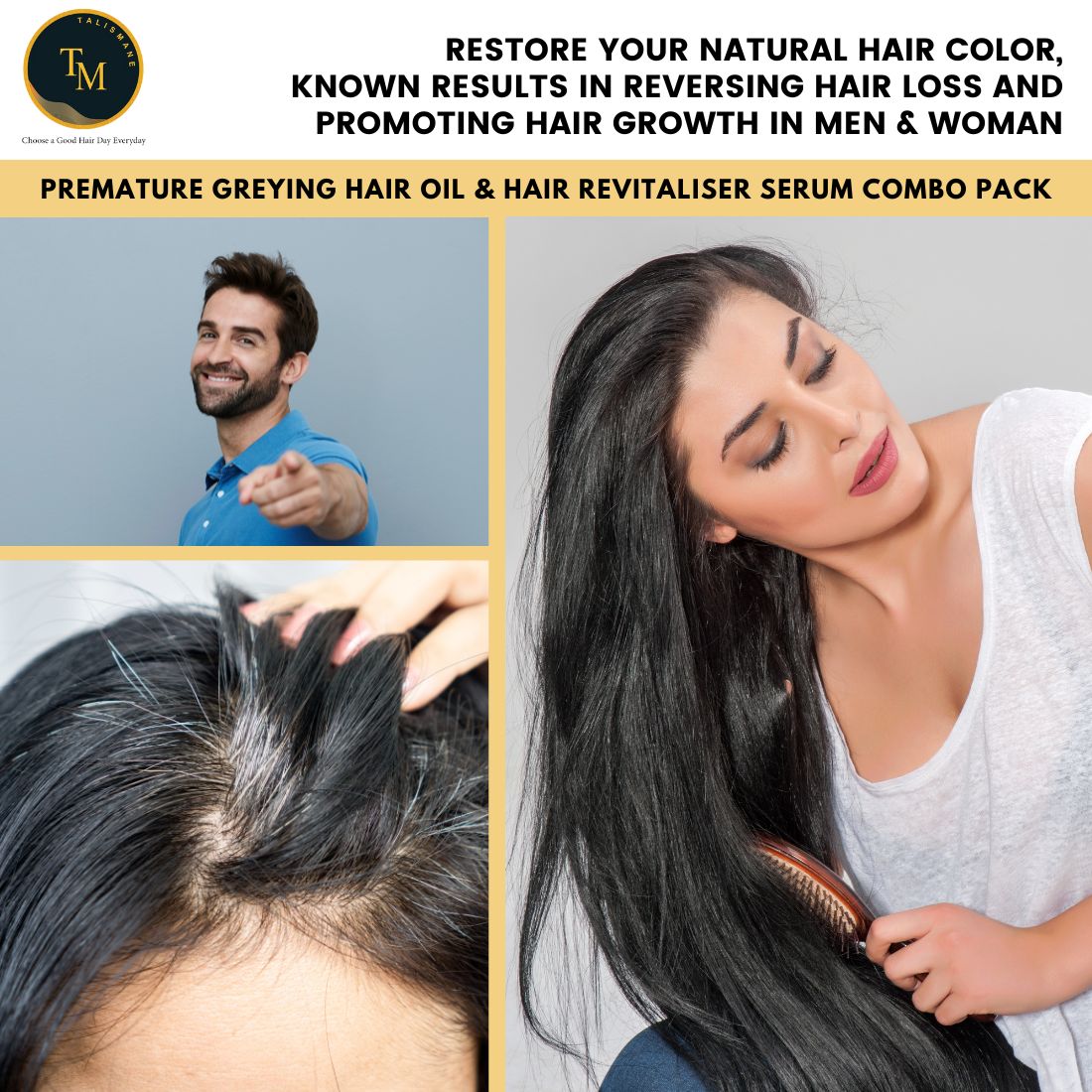 PREMATURE GREYING FIGHTER HAIR OIL & REVITALISER SERUM COMBO -(Pack of 2)