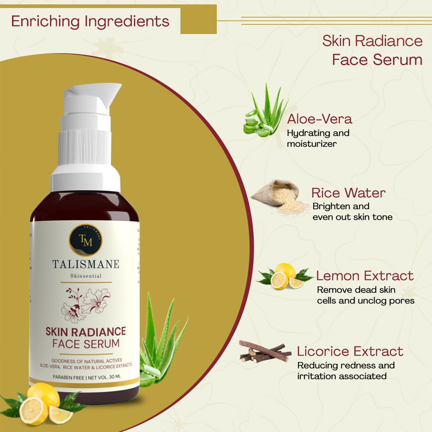 SKIN RADIANCE FACE SERUM (30 ml)- TALISMANE SKINSENTIAL