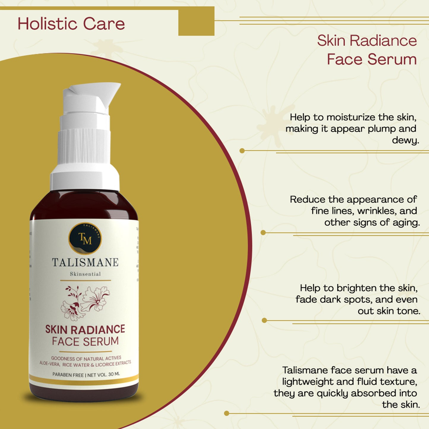 SKIN RADIANCE FACE SERUM (30 ml)- TALISMANE SKINSENTIAL