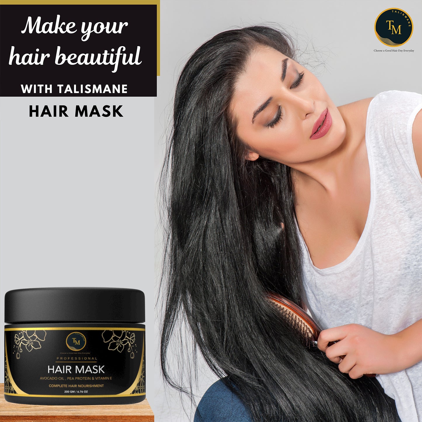 VEGAN HAIR MASK FOR DRY , FRIZZY, COLORED &  TREATED HAIR