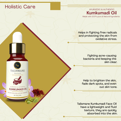 KUMKUMADI AYURVEDIC OIL (30 ml)- TALISMANE SKINSENTIAL