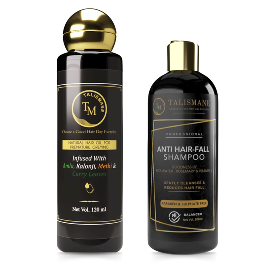 TALISMANE ANTI-PREMATURE GREYING HAIR OIL & ANTI-HAIRFALL SHAMPOO COMBO PACK