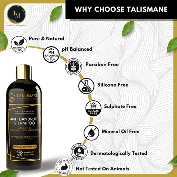 TALISMANE PROFESSIONAL ANTIDANDRUFF SHAMPOO (200ml) - Image 2