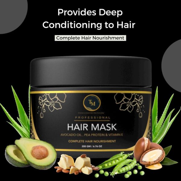 TALISMANE Professional Hair Mask (200 gm)- with Avocado, Pea Protein, Aloe Vera, Vitamin E for Nourishing, Hydrating Hair Treatment for Dry & Damaged Hair, Promotes Hair Growth for Men & Women - Image 2