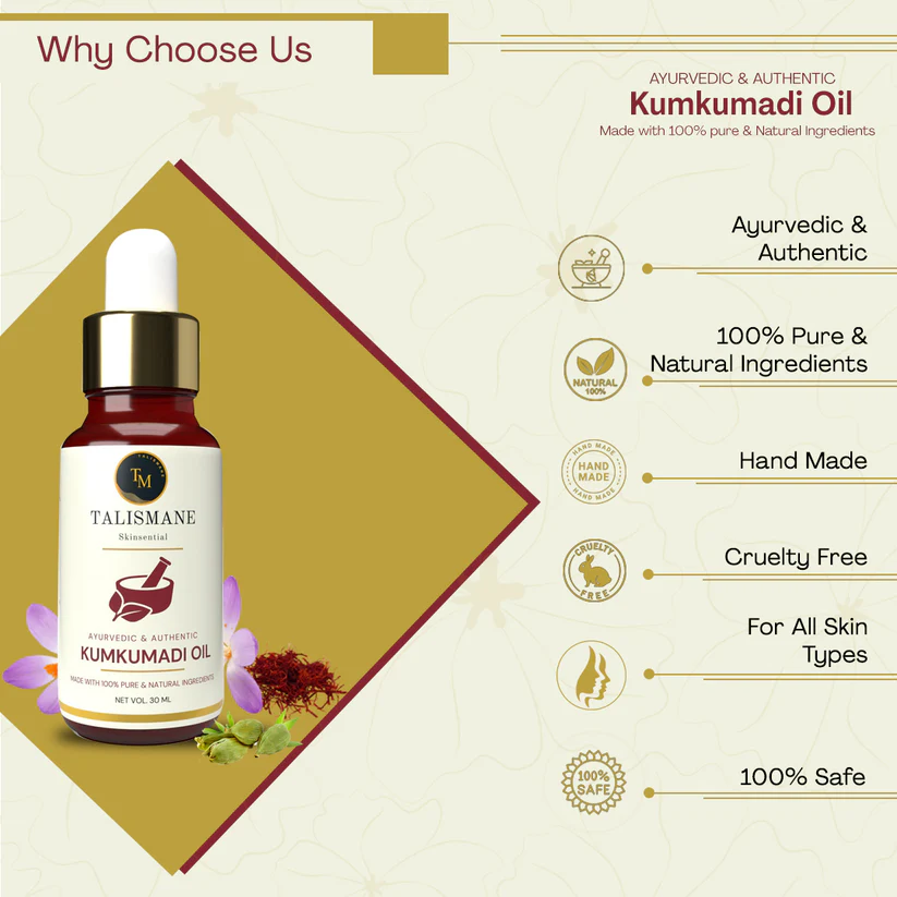 KUMKUMADI AYURVEDIC OIL (30 ml)- TALISMANE SKINSENTIAL - Image 5