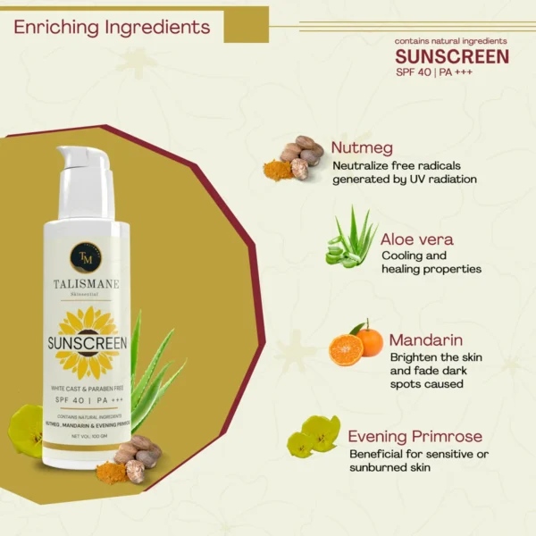 MOISTURISING SUNSCREEN LOTION SPF 40 PA+++ (100 gm)- TALISMANE SKINSENTIAL - Image 6