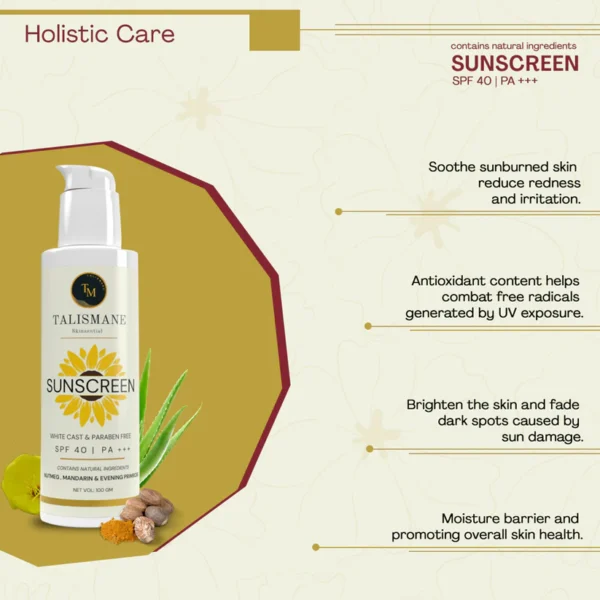 MOISTURISING SUNSCREEN LOTION SPF 40 PA+++ (100 gm)- TALISMANE SKINSENTIAL - Image 7