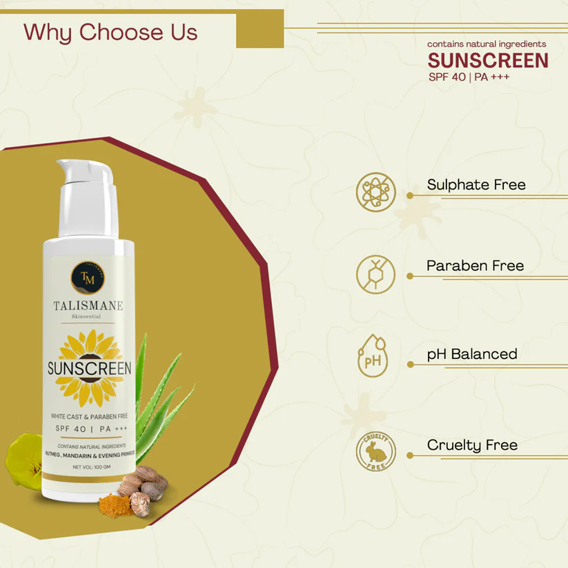 MOISTURISING SUNSCREEN LOTION SPF 40 PA+++ (100 gm)- TALISMANE SKINSENTIAL - Image 2